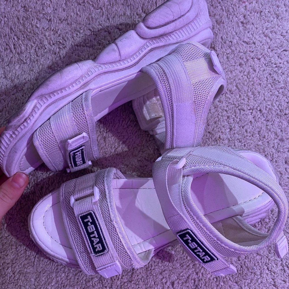 Y2K chunky white sandals